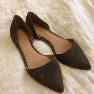 Madewell green suede flats
